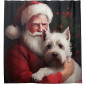 Rideaux De Douche West Highland White Terrier Santa Claus Noël (Devant)