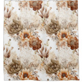 Rideaux De Douche Western Brown Cream Southwest Floral (Devant)