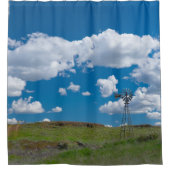 Rideaux De Douche Western Country Farm Windmill Vintage (Devant)