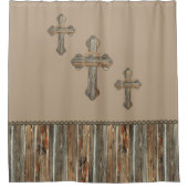 Rideaux De Douche Western Croix Grange Bois Et Conchos (Devant)