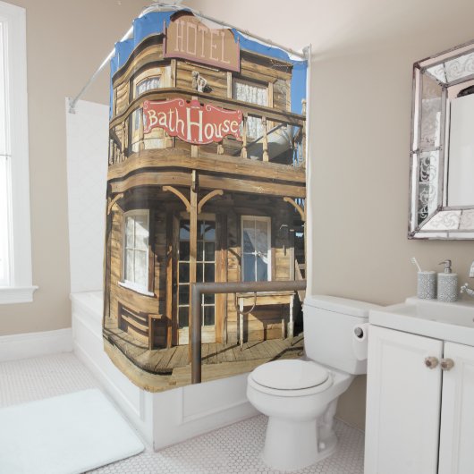 Rideaux De Douche Western Hotel Bath House Western Town (En situation)