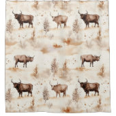 Rideaux De Douche Western Southwest Animal Highland Cow (Devant)