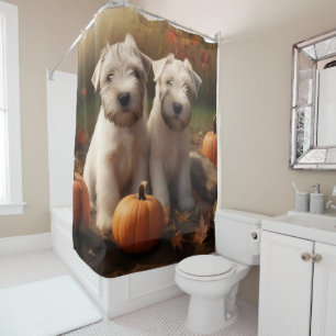 Rideaux De Douche Wheaten Terrier chiot Automne Citrouille délice