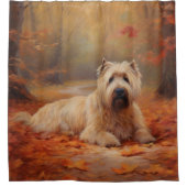 Rideaux De Douche Wheaten Terrier dans les feuilles d'automne automn (Devant)