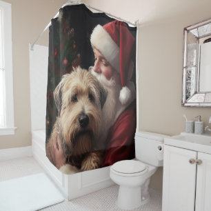 Rideaux De Douche Wheaton Terrier Avec Noël Festif Du Père Noël