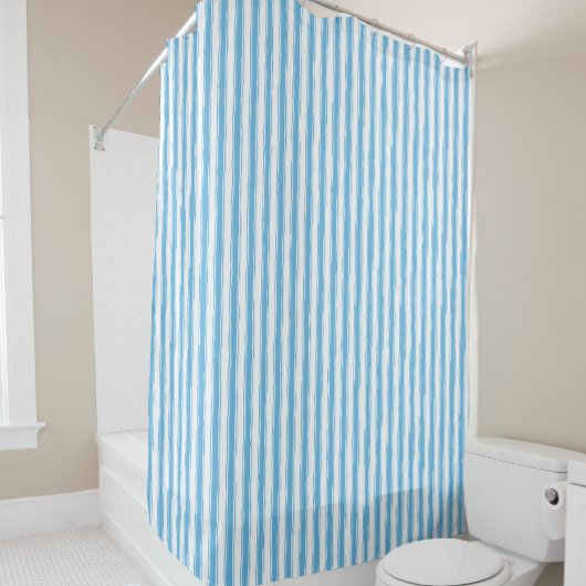 Rideaux De Douche Whimsical Blue White Stripe Preppy