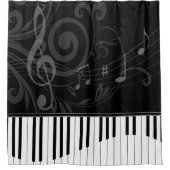 Rideaux De Douche Whimsical piano and musical notes (Devant)