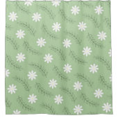 Rideaux De Douche Whimsical Sage Green Floral Retro, Gai (Devant)