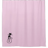 Rideaux De Douche Whimsical Skinny Chat noir rose (Devant)