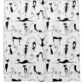 Rideaux De Douche Whimsical Skinny Motif de chat noir (Devant)
