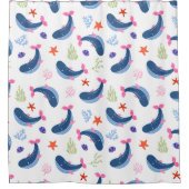 Rideaux De Douche Whimsical Whales and Coral Seamless Pattern (Devant)