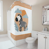 Rideaux De Douche Whimsical Zebra Scandinave Influencée (En situation)