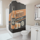 Rideaux De Douche Whiskey Liquor Bottle Western Bar (En situation)
