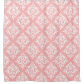 Rideaux De Douche White & Pink Floral Damasks Pattern (Devant)
