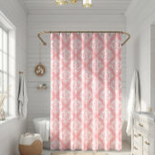 Rideaux De Douche White & Pink Floral Damasks Pattern
