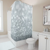 Rideaux De Douche White Silver Parties scintillant Bokeh Glam tendan (En situation)