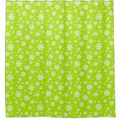 Rideaux De Douche White Snowflakes on Green Winter Pattern (Devant)
