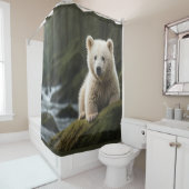 Rideaux De Douche White Spirit Bear Cub Wildlife Art (En situation)