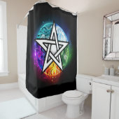 Rideaux De Douche Wiccan pentagram (En situation)
