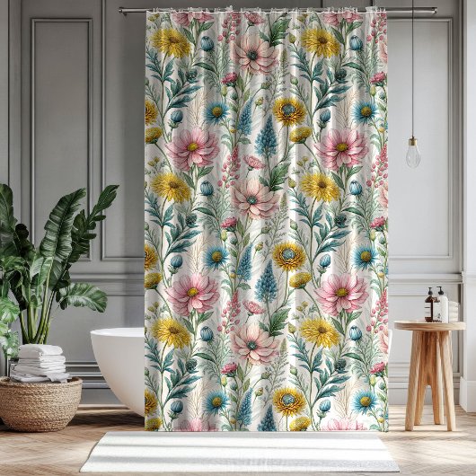 Rideaux De Douche Wildflower Bath Curtain Celebrate Their Journey