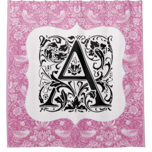Rideaux De Douche William Morris Alphabet Strawberry Thief Rose