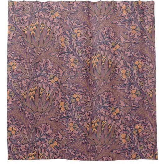 Rideaux De Douche William Morris Artichoke Vin et or (Devant)