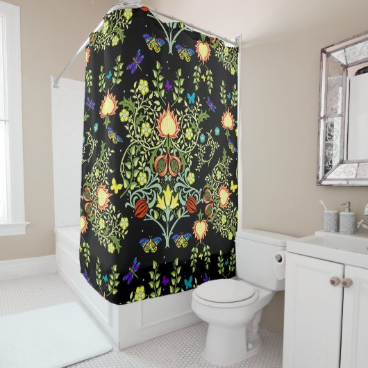 Rideaux De Douche William Morris Arts And Crafts Pattern  (En situation)
