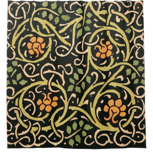 Rideaux De Douche William Morris Black Floral Art (Devant)