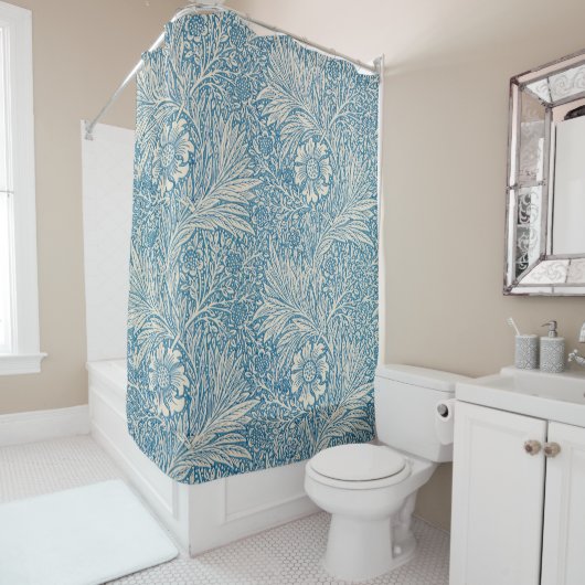 Rideaux De Douche William Morris - Blue Marigold (En situation)