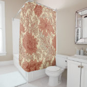 Rideaux De Douche William Morris Chrysanthemum Motif Douche Curtai (En situation)