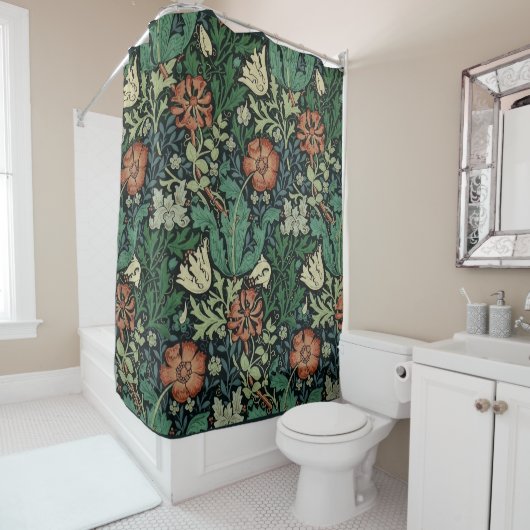 Rideaux De Douche William Morris Compton Floral Art (En situation)