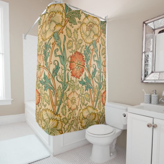 Rideaux De Douche William Morris Elegant Motif Rose (En situation)
