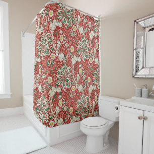 Rideaux De Douche William Morris Fleur d'antiquité aux algues Vert r