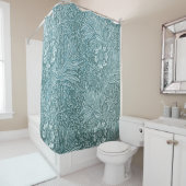 Rideaux De Douche William Morris, floral, motif, Vert, métallique, s (En situation)