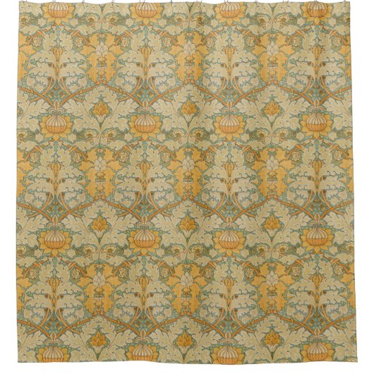 Rideaux De Douche William Morris Golden Floral Design (Devant)