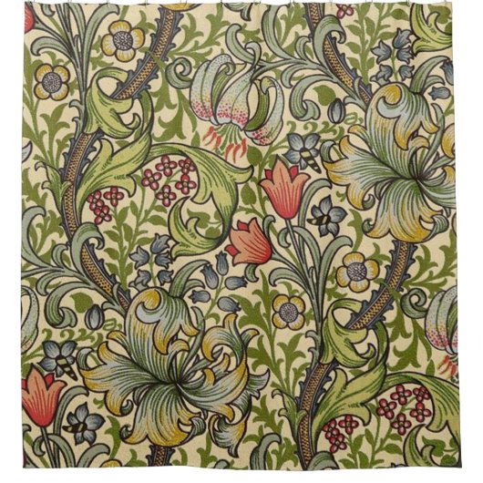 Rideaux De Douche William Morris Golden Lily Motif restauré (Devant)
