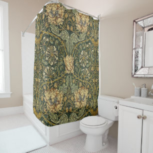 Rideaux De Douche William Morris Honeysuckle Vert Floral