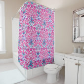 Rideaux De Douche William Morris Hyacinth Imprimer, rose Fuchsia (En situation)