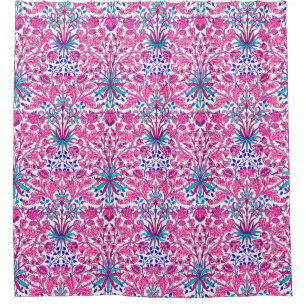 Rideaux De Douche William Morris Hyacinth Imprimer, rose Fuchsia