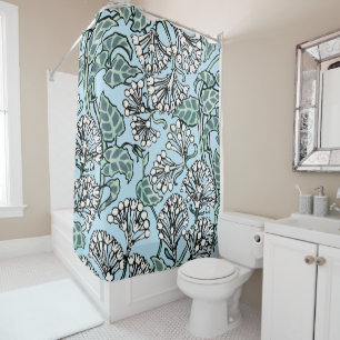 Rideaux De Douche William Morris Jasmine et Motif Feuille