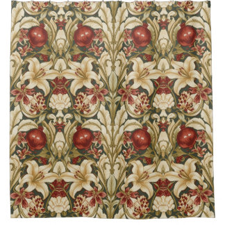 Rideaux De Douche William Morris Lily and Pomegranate Floral pattern