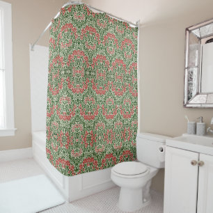 Rideaux De Douche William Morris Michaelmas Daisy Fleurs rose vert