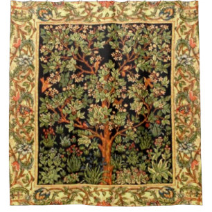 Rideaux De Douche William Morris - Motif De L'Arbre De Vie