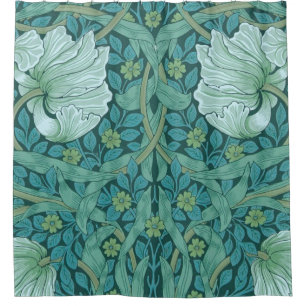 Rideaux De Douche William Morris - Motif de Pimpernel Vert
