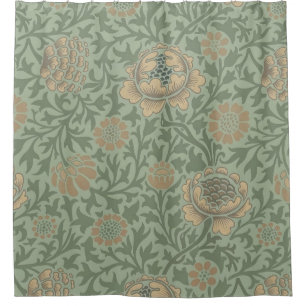 Rideaux De Douche William Morris motif floral Grafton vert sauge 