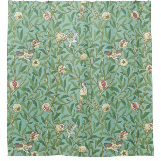Rideaux De Douche William Morris "Oiseau & Grenade" 3. (Devant)