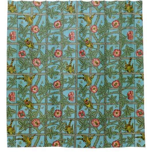 Rideaux De Douche William Morris Oiseaux et fleurs (Devant)
