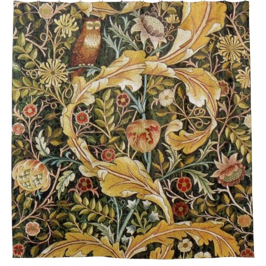 Rideaux De Douche William Morris Owl et Acanthus (Devant)
