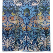 Rideaux De Douche William Morris Peacock And Dragon Blue Pattern (Devant)