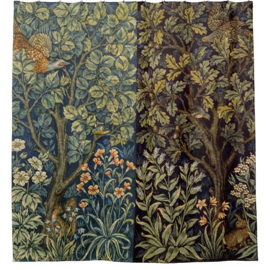 Rideaux De Douche William Morris - Pheasant Bird Tree Botanical (Devant)